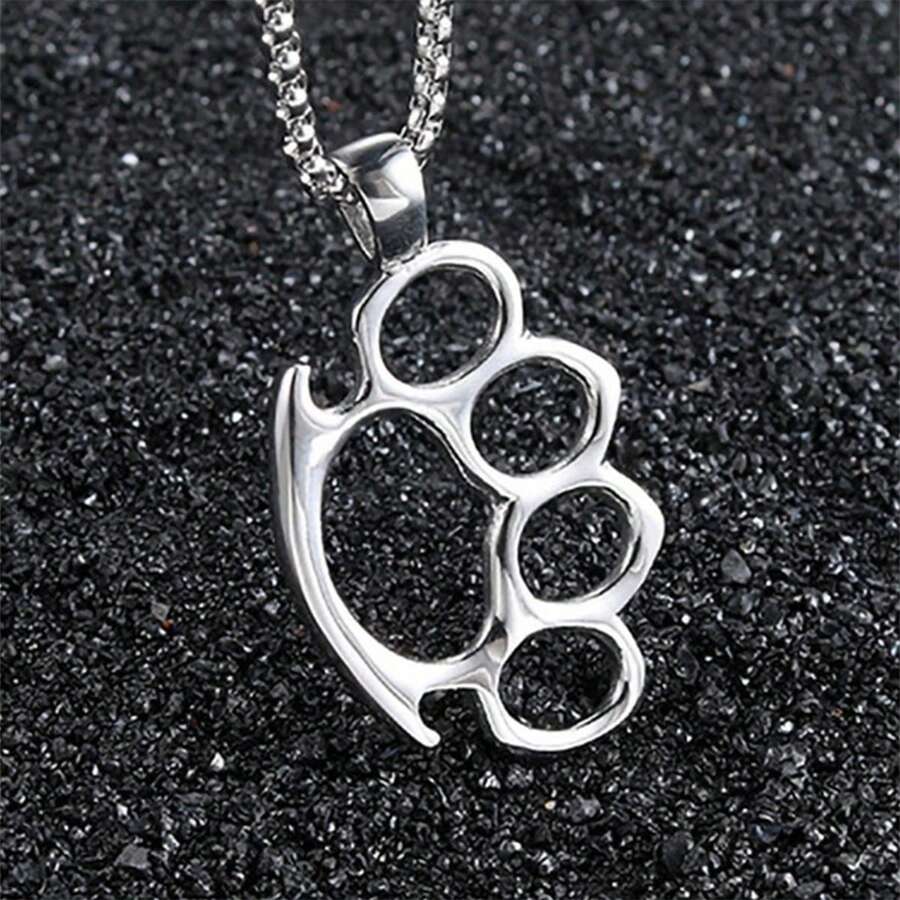 Hip Hop Stainless Steel Paw Pendant Necklace For Men Women For Daily Decoration