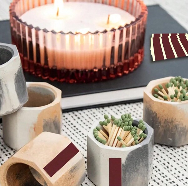 30/60 Counts Adhesive DIY Candle Striker Paper Stickers, Rectangle Adhesive Striker Paper Stickers, DIY Craft & Holiday Decor For Candle Jars, Self-Adhesive Striker Sticker Paper, Pre-Cut Self-Adhesive Striking Stickers For Candle Jars, DIY Crafts, Candle Accessories - Christmas, Thanksgiving, Valentine'S Day, Diwali