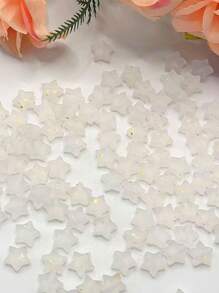50 piezas de 10 mm Cuentas acrílicas mates en forma de pentágono con baño de oro, para manualidades de joyería - Surtido de cuentas de estrella cristalinas, adecuadas para pulseras, collares, correas de teléfono, llaveros