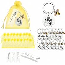 18 sztuk/opakowanie Breloczek z pszczołami miodnymi, inspirujący brelok na urodziny, ukończenie szkoły, Boże Narodzenie, nauczycieli, współpracowników, upominki na przyjęcia