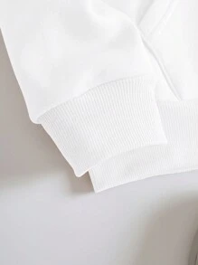 Áo nỉ thể thao có mũ trùm đầu dành cho nữ, ngày lễ tình nhân, tùy chỉnh theo yêu cầu - trắng - Xem 2