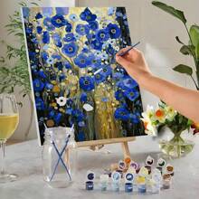 40x50cm/16 英寸 X 20 英寸 - 1 件 DIY 成人数字油画套装，抽象植物艺术，现代花卉艺术，无框植物艺术，适用于家庭办公室、卧室、客厅装饰 - 彩色 - 查看 1