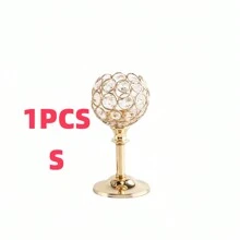 Elegant Metal Crystal Ball Glass Candle Holder With Windproof Glass Cover, Suitable For Restaurant, Living Room, Kitchen, Hotel Room, Show House Aromatherapy Candle Holder. Gold Crystal Candle Holder Home Decor, Candle Holder For Wedding, Candlelight Dinner, Applicable To Various Holidays, Christmas, Valentine's Day (Candles Not Included)