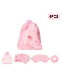 20 Peças Conjunto de Festa do Travesseiro, Festa do Sono, Dia da Mãe, Tiara, Máscara de Olho, Scrunchie de Cabelo, Conjunto de Organza, Conjunto de Maquiagem, Adequado para Presente de Natal