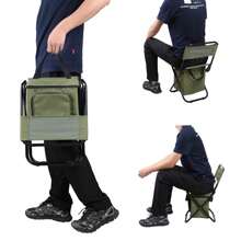 MINSHUXI Fishing Chair With Cooler Bag Foldable Compact Fishing Stool,Green - Army Green - View 7