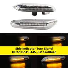Señal de giro del indicador lateral intermitente secuencial LED para BMW E90 E92 E60 E87 E82