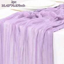 1/2pcs 90*180/300/400cm Red Bohemian Style Sheer Fabric Table Runners, Suitable For Party, Dining Table Decor, Valentine's Day, New Year, Engagement, Wedding, Shower, Birthday (Multiple Colors)