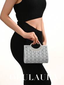 Borsa clutch da donna OpulAura scintillante, decorata con cristalli e strass, borsetta da sera di lusso brillante, accessorio per abiti da sera, feste, matrimoni e compleanni, un regalo