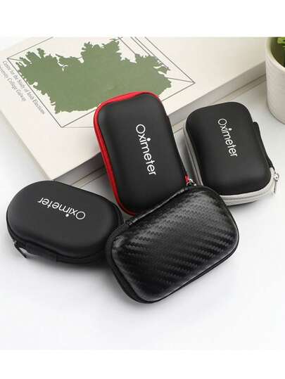 1pc Finger Oximeter Storage Box, Mini Oximeter Storage Box, Specially Designed Oximeter Silicone Protective Case, Universal Zipper Packaging Box Oximeter Storage Box For Travel & Home (Box Only)