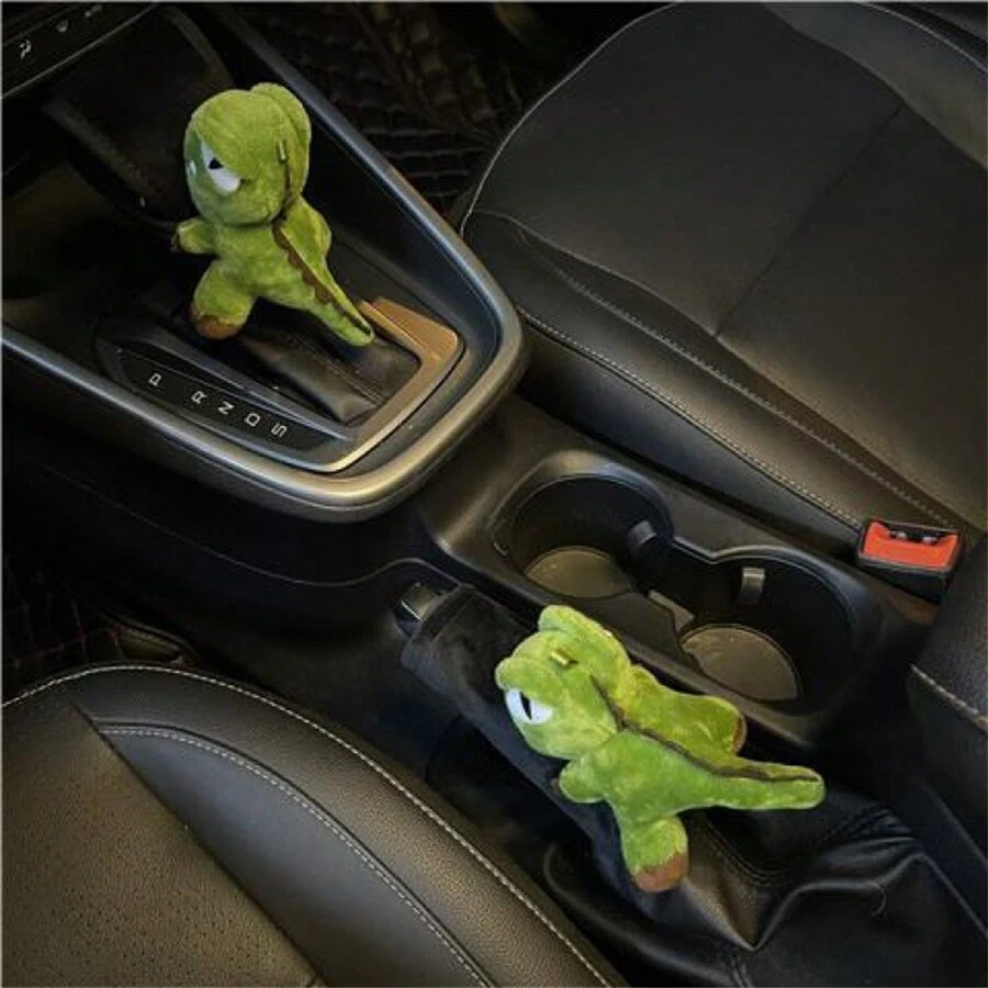 Handbremsabdeckung für Auto, Gangschaltungsabdeckung, niedlicher Cartoon Dinosaurier Universal Gangschaltungsabdeckung, Gangschaltungsabdeckung, Auto Innenraum Dekorations Set - Verschiedenfarbig - Übersicht 1