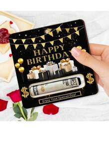Porta-dinheiros de aniversário com charme para dinheiro, enfeite de pendurar cartão de dinheiro de feliz aniversário colorido para carro e casa, presentes de dinheiro surpresa para festa de aniversário para amigos da família, citações de aniversário, presente de madeira de dinheiro de aniversário