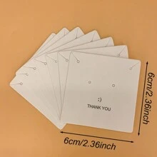 KMEOSCH 50/100 unidades Tarjetas para Aretes, Tarjetas Portadoras de Aretes de 2.36 in x 2.36 in con Etiquetas Colgantes de Agradecimiento, Etiquetas en Blanco para Aretes para Venta, Artesanía DIY de Joyería Colgante