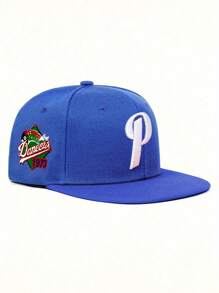 1 件刺绣 P 侧印花 1973 平檐棒球帽，可调节四季户外防晒休闲帽，适合旅行、海滩度假、年轻人的 Y2K 风格 - 棒球帽 - 查看 3