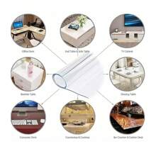 Tấm bảo vệ bàn ăn/bàn cà phê bằng nhựa PVC mềm dày 1mm, chịu nhiệt/dầu/nước, dùng cho nhà bếp, phòng khách - Khăn trải bàn PVC trong suốt - Xem 10