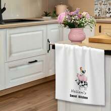 2PCS Create Your Own Custom Design Tea Towel, Text And/Or Images Dish Towel, Personalized Tea Towel, Gift - White - View 4