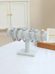 1pc/2pcs Single Layer Linen/Velvet Bracelet Holder Jewelry Display Stand, Watch Holder, Headband Organizer For Jewelry Shop Counter