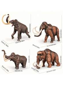 1 pezzo Modello di animale selvatico di simulazione per adulti, mammut, creatura preistorica, decorazione statica da regalo
