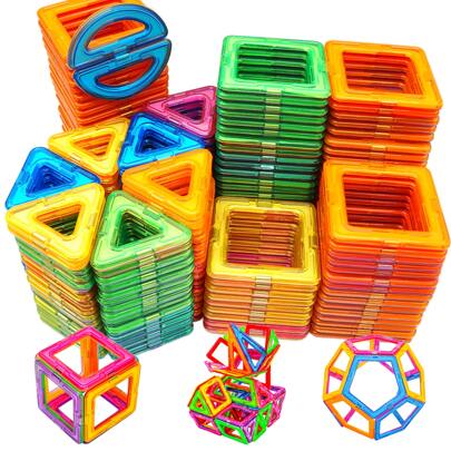 50pcs/100pcs Large And Medium Size Magnetic Building Blocks, Kids' Diy Magnet Toy, Designer Building Set, Children's Day Gift