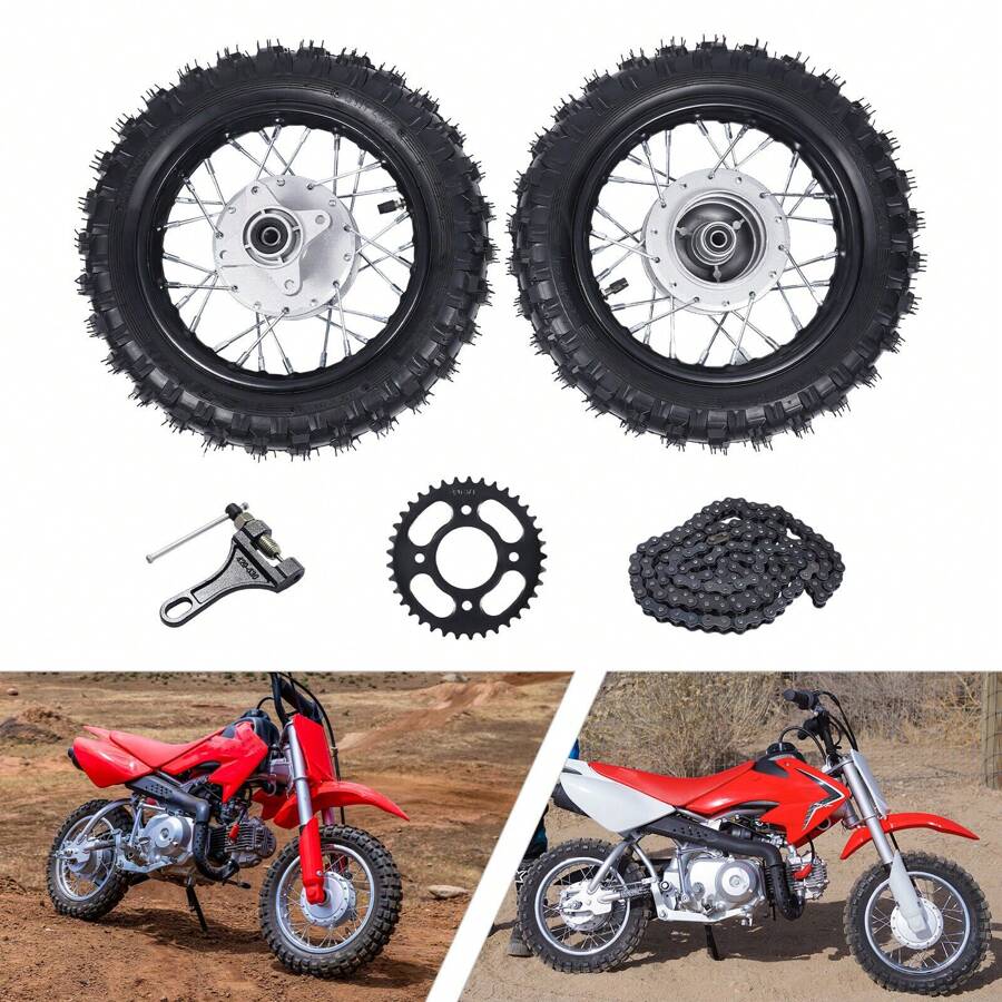 XIANXUS 2.50-10 Front & Rear Tire Rim Wheel Drum Brake Pit Bike For Hon Da CRF50 XR50