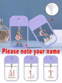 Customized Name 45ml Portable Card Spray Bottle Compact Perfume Bottle Lightweight Hand Sanitizer Alcohol Sub-Bottling With Funnel Fragrance Storage Empty Liquid Container For Purse Pocket Atomizer Vials Travel Accessories