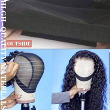 制作假发用的假发帽 1-6 件 女士圆顶网状蕾丝前假发帽（黑色）