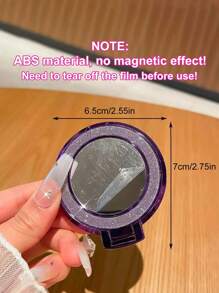 1 件磁性闪光镜架粘指环扣多功能化妆镜折叠磁性手机架带化妆镜，适用于所有手机，适合女性补妆家居浴室装饰夏季化妆品收纳盒 - 彩色 - 查看 11