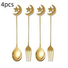 2 قطعة/4 قطع من مناول الحلوى والمثلجات والفواكه على شكل هلال من الفولاذ المقاوم للصدأ - مثالي للاستخدام في المنزل أو المطبخ أو المطاعم، هدية