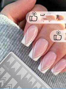 2025 Nail Art Stamping Plates, 6x12cm Nail Stamping Template, French Line Nail Art Template, French Pointed Nail Art Tools, Wave Stripe Nail Art Design Stamping Plate Set, Stainless Steel Reusable, DIY Nail Art - Silver - View 5