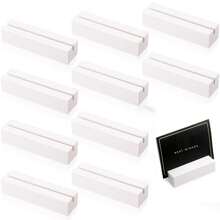 8 Pcs Wood Place Card Holders Table Number Holders Stands, Wood Table Number Stands Wood Name Card Holders, Small Table Sign Holders Display Rustic Wooden Card Holder For Wedding, Retail Shop, Parties, Anniversaries, Decoration, Events