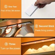 1个/2个智能LED人体感应灯,USB充电式PIR壁灯,超薄猫眼山墙灯条,3种照明模式可调,适用于厨房、衣柜、酒柜、鞋柜、卧室照明