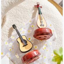 Retro Phonograph Music Box Mini Musical Box Classical Art Decor Music Box Home Crafts No Battery Desktop Decor New Years Gifts - Khaki - View 5