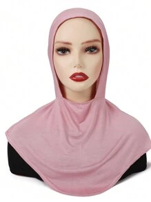 1pc Women's Elastic Band Muslim Headscarf - Instant Hijab - Multicolor - View 1
