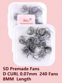 240pcs 5D 10D Single Length Tray 8-15mm 0.07mm Thickness D-Curl Pointed Promade Fluffy Loose Eyelash Extensions, Handmade Individual Lashes - D - View 24