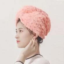 Gorro de ducha de terciopelo coral para mujer, de absorción súper rápida y secado rápido. Toalla envolvente de color mixto para el cabello. Gorro, toalla para el cabello, accesorios y productos para el cabello, esenciales de viaje para peluquería, salón de belleza