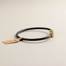 BLKSMTH BLKSMTH 18K Gold Plated Leather Style Lucky Four-Leaf Clover Bracelet For Women