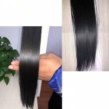 10 piezas de extensiones de cabello postizas para mujeres, 24 pulgadas de cabello sintético Kanekalon liso, no se destiñen, sin costuras e invisibles para todo tipo de cabello, 10 piezas/paquete, 35g