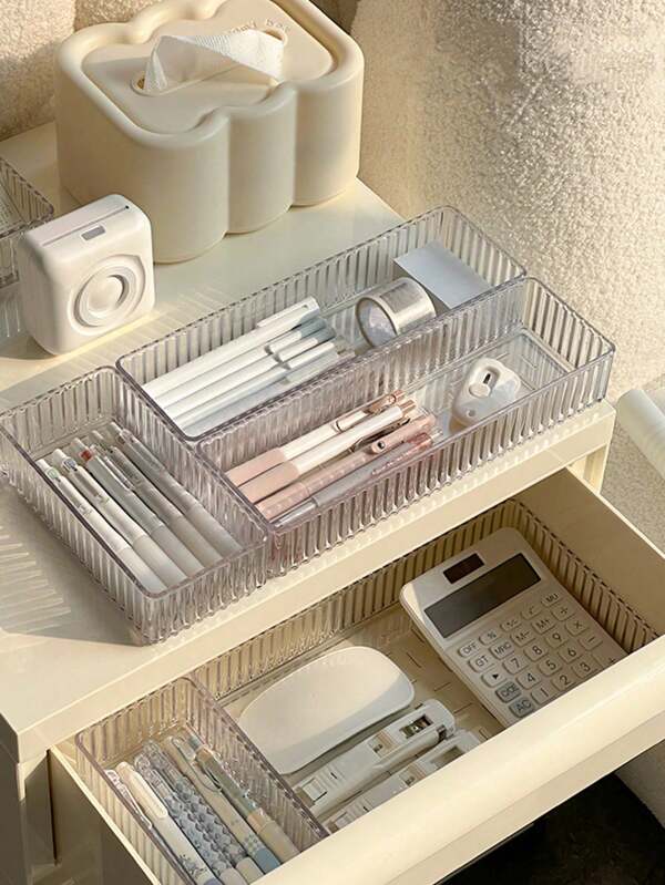 1 pieza/4 piezas/10 piezas Organizador de cajón exquisito, caja de almacenamiento de maquillaje para tocador, contenedor de clasificación para sombras de ojos, productos de cuidado de la piel, caja de almacenamiento acrílica, decoraciones de otoño, decoración festiva, decoración de habitación, decoración del hogar, decoración de dormitorio