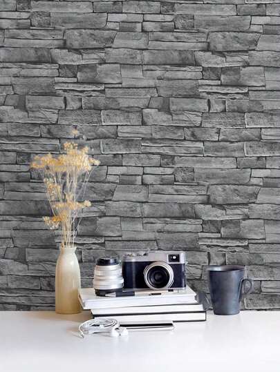 1pc 3d Realistic Bricks And Stones Wallpaper Home Decoration Sticker Peel And Stick Self-Adhesive Paper For Cabinets, Tables, Chairs And Room Background,Renovation Stickers Peel Wall Panels,Wall Paper, Wallpapers,Spring Decoration Items Refresh Your Home,Rama Decoration Stickers
