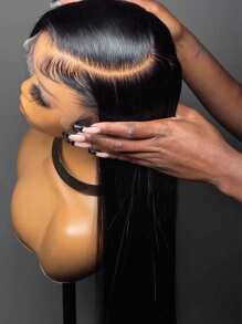 200Density 40 Inch13x4 13x6 HD Lace Front Wigs Put On And Go Glueless 5x5 Human Hair Pre Plucked With Baby Hair 200 Density Transparent Bone Straight Lace Frontal Wigs For Women Natural Black Color