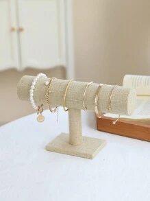 1pc/2pcs Single Layer Linen/Velvet Bracelet Holder Jewelry Display Stand, Watch Holder, Headband Organizer For Jewelry Shop Counter