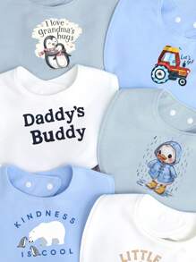 momscare 3pcs Random Baby Boy Bibs With Cute Animal Prints