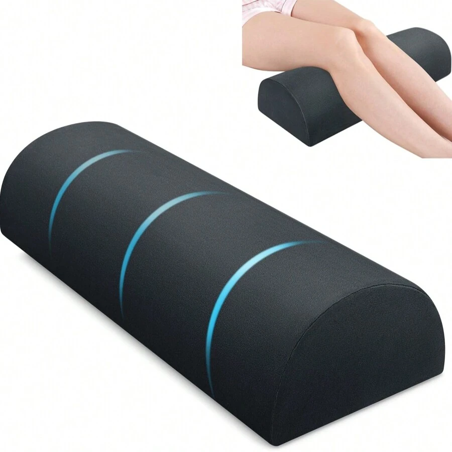 Pillow For Back Sleeping Memory Foam Leg Pillow For Side Sleeping Bolster Pillow For Legs Elevation Half Moon Leg Elevation Pillow For Knee Lumbar Support Ankle Rest And Foot Comfort