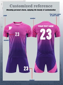 Conjunto de ropa deportiva de fútbol juvenil que se puede personalizar con logotipos, números, nombres, personalización DIY, personalización exclusiva