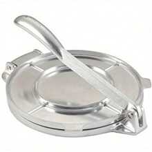 Home Kitchen Essential: 8 Inch Silver Aluminum Tortilla Press For Flour Tortilla And Pie Crust Preparation - Silver - View 2