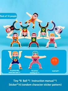 8pcs Hercules Balance Bricks Pro Building Blocks Stacking Arhat Puzzle, Plastic Toy Stickers Jenga Hercules Desktop Game
