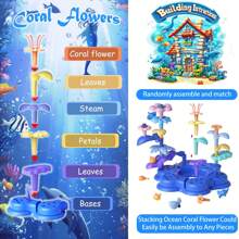 Unilabo 187 PCS Ocean Building Set, DIY Stacking Game, STEM Learning Activity For Youngsters, Assorted Colors, Ideal Present For Easter, Halloween, Thanksgiving & Christmas