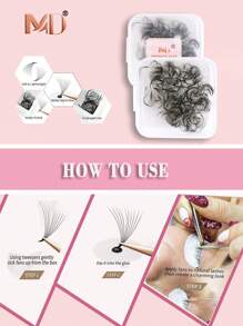 240 st. ögonfransförlängningsbricka, 10D DD 0,07 mm 8-15 mm längd handgjorda minkfransar, mattsvarta Promade lösa fransar, Promade ögonfransförlängning - DD - Visa 10