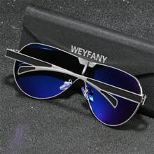 WEYFANY Square Unisex Metal Frame Polarized Sunglasses, Outdoor Sports Riding Driving Fishing Travel Glasses, Premium Gift Box, Holiday Gift For Summer Beach Vacation,Outdoor,Travel - Multicolor - View 3