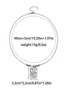 1pc Asymmetrical Embossed Geometric Flower Swirl Starfish Design Stainless Steel Pendant Necklace, Versatile & Minimalist Fashion Jewelry For Women, Suitable For Daily Wear And Gifts