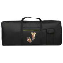 1 bolso de teclado de instrumento con estampado floral y letras, bolso protector de almacenamiento para teclado portátil a prueba de agua, con asa de transporte, funda anti-golpes para piano electrónico, ideal para viajes y almacenamiento en el hogar, de 61 teclas, con bolsillos dobles y protección completa contra el polvo